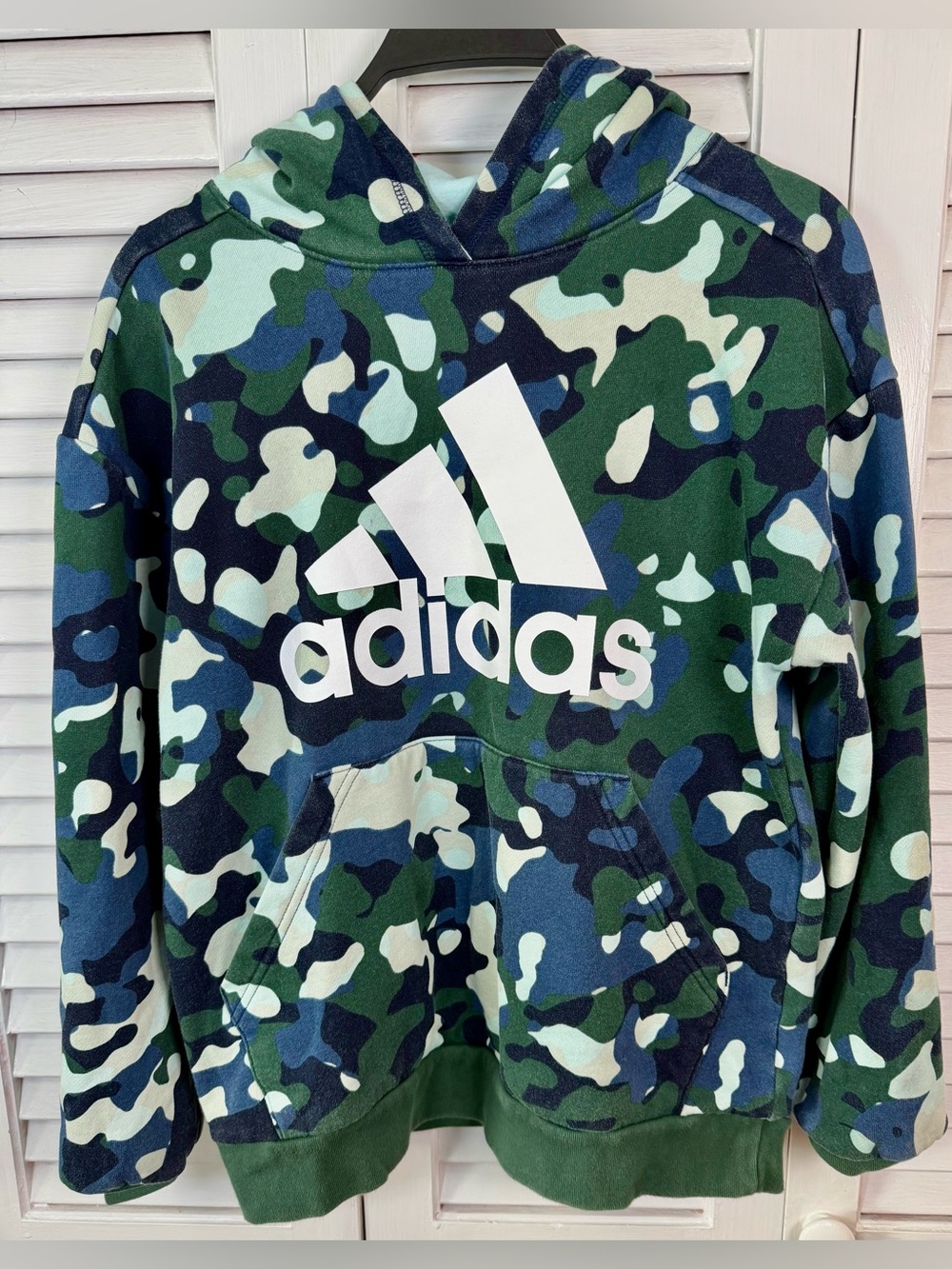 Adidas Boys Large Core Camo Allover Print Pullover